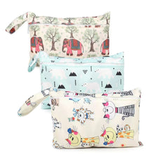 Load image into Gallery viewer, Waterproof reusable wet bag printed pocket diaper bag PUL travel dry wet