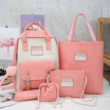 Load image into Gallery viewer, 5 Piece Set High School backpack Bags for Teenage Girls 2020