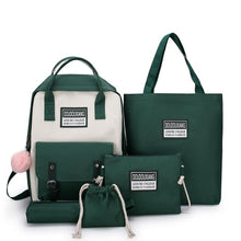 Load image into Gallery viewer, 5 Piece Set High School backpack Bags for Teenage Girls 2020