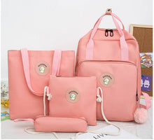 Load image into Gallery viewer, 2020 New Canvas Female Book Bag Backpack 5pcs/set Schoolbag School