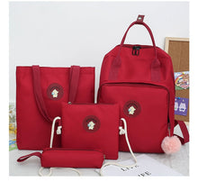 Load image into Gallery viewer, 2020 New Canvas Female Book Bag Backpack 5pcs/set Schoolbag School