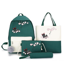 Load image into Gallery viewer, 2020 New Canvas Female Book Bag Backpack 5pcs/set Schoolbag School
