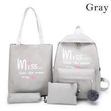 Load image into Gallery viewer, 5 Piece Set High School backpack Bags for Teenage Girls 2020