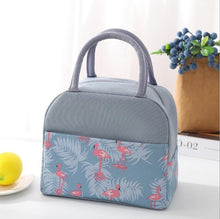 Load image into Gallery viewer, Functional Pattern Cooler Lunch Box Portable Insulated Canvas Lunch Bag
