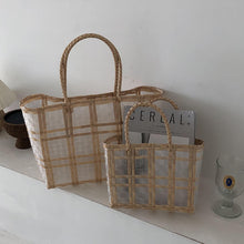 Load image into Gallery viewer, Straw Woven Plastic Transparent Bag Women's  Waterproof Shopping Basket
