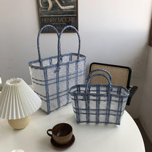 Load image into Gallery viewer, Straw Woven Plastic Transparent Bag Women's  Waterproof Shopping Basket
