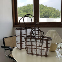 Load image into Gallery viewer, Straw Woven Plastic Transparent Bag Women's  Waterproof Shopping Basket
