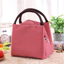 Load image into Gallery viewer, Newest Lunch Bag Insulated Cold Canvas Stripe Picnic Carry Case Thermal
