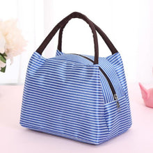 Load image into Gallery viewer, Newest Lunch Bag Insulated Cold Canvas Stripe Picnic Carry Case Thermal
