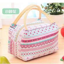 Load image into Gallery viewer, Newest Lunch Bag Insulated Cold Canvas Stripe Picnic Carry Case Thermal
