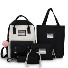 Load image into Gallery viewer, 2020 New Canvas Female Book Bag Backpack 5pcs/set Schoolbag School
