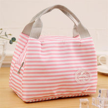 Load image into Gallery viewer, Newest Lunch Bag Insulated Cold Canvas Stripe Picnic Carry Case Thermal
