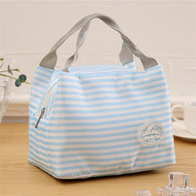 Load image into Gallery viewer, Newest Lunch Bag Insulated Cold Canvas Stripe Picnic Carry Case Thermal
