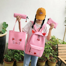 Load image into Gallery viewer, 2020 New Canvas Female Book Bag Backpack 5pcs/set Schoolbag School
