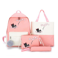 Load image into Gallery viewer, 2020 New Canvas Female Book Bag Backpack 5pcs/set Schoolbag School
