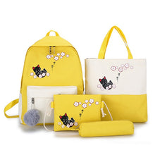 Load image into Gallery viewer, 2020 New Canvas Female Book Bag Backpack 5pcs/set Schoolbag School
