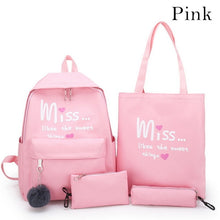 Load image into Gallery viewer, 5 Piece Set High School backpack Bags for Teenage Girls 2020
