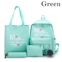 Load image into Gallery viewer, 5 Piece Set High School backpack Bags for Teenage Girls 2020
